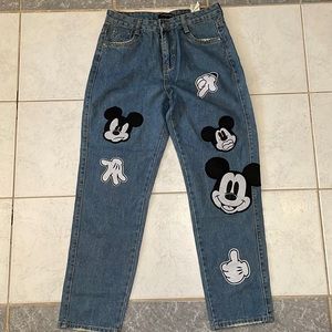 Withered Women Disney Mickey Blue Jeans size European 40
